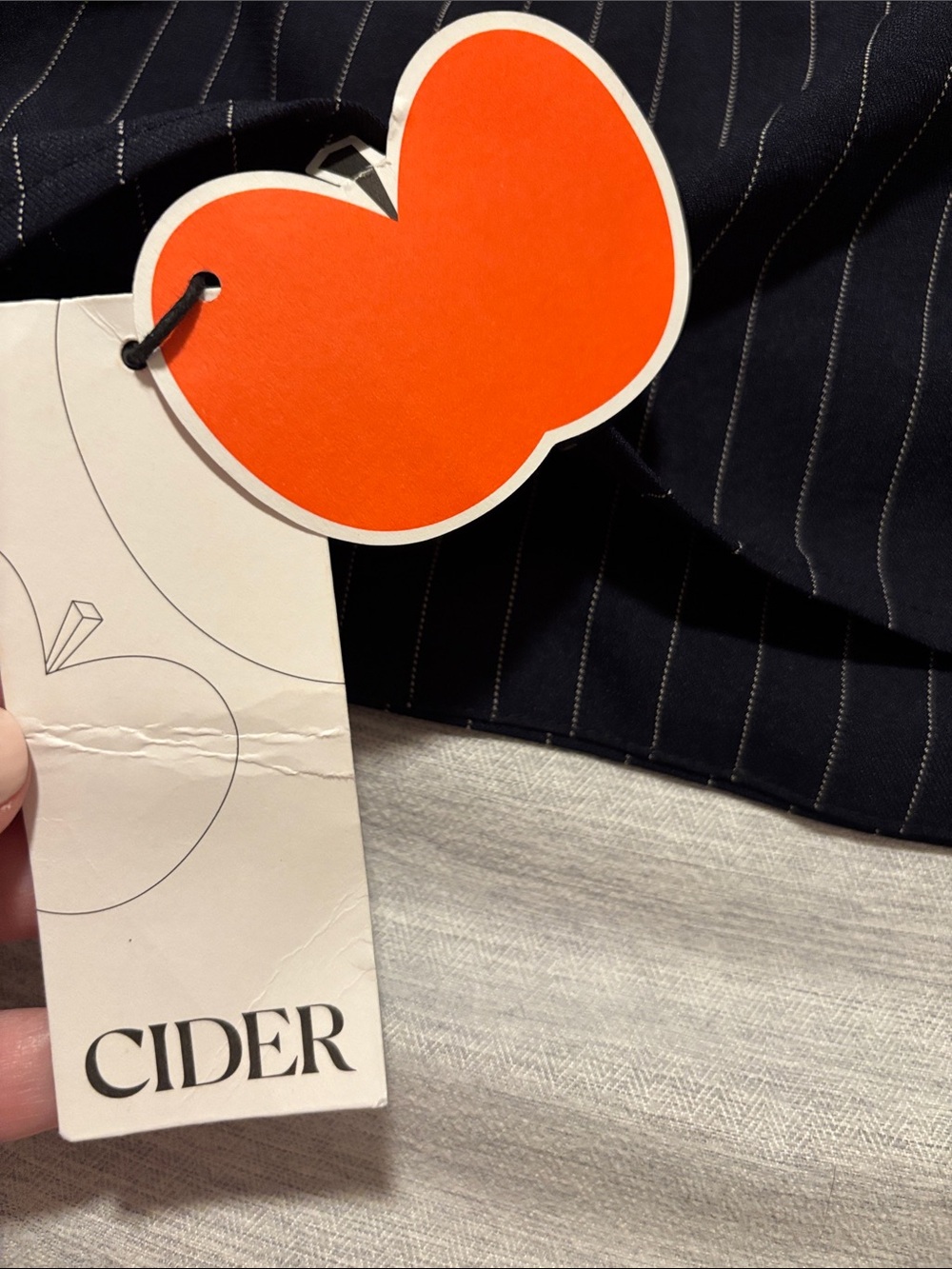 Cider Navy Pinstripe Strapless Tube Top - Picture 3 of 4